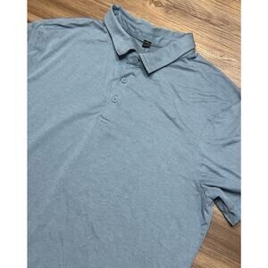 Lululemon Light Blue Evolution Athletic Stretch Polo Shirt Men's Sz L